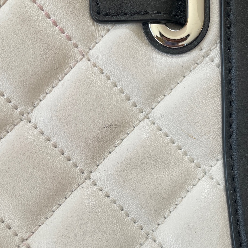 Michael Kors Hamilton Black and White Quilted Women's Crossbody Bag - Picture 11 of 16